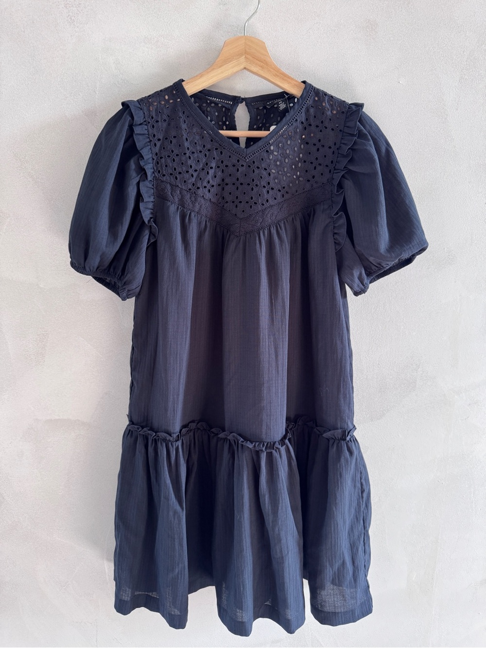 Current Air - Dark Navy Eyelet Calla Midi Dress - Size XS (NWT)